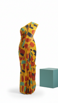 Sunlit Yellow Cotton Blend Saree With Artist Print